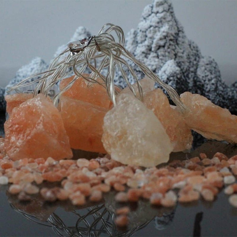 Fantasee Himalayan Salt String Light, Natural Hand Carved Salt Crystal Light Release Negative Ions for Bedroom, Living Room, Office, Home Deco, Yoga, Night Light, Gift (6.6ft 10led) - Image 3